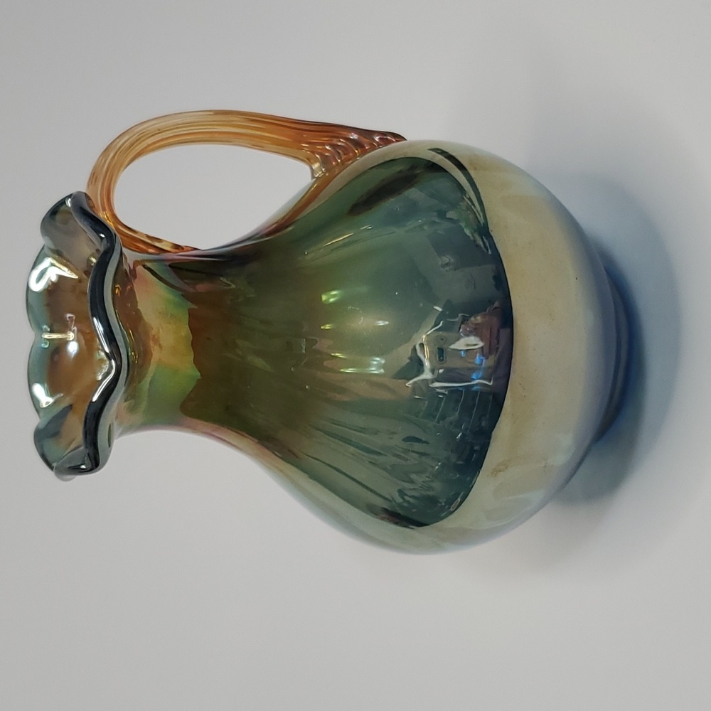 Vtg Marigold Carnival Glass Small Pitcher/Vase